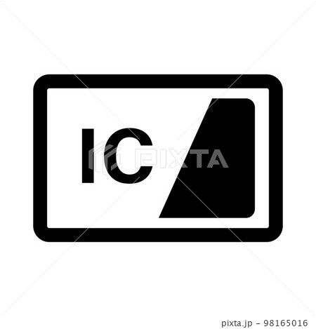 フラットデザインのICキャッシュカードアイコン。電子決済カード。ベクター。 98165016