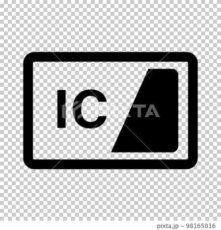フラットデザインのICキャッシュカードアイコン。電子決済カード。ベクター。 98165016