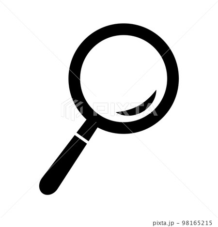 光沢のある虫眼鏡アイコン。調査や検索。ベクター。 光沢のある虫眼鏡アイコン。調査や検索。ベクター。 98165215