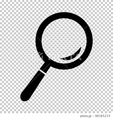 光沢のある虫眼鏡アイコン。調査や検索。ベクター。 光沢のある虫眼鏡アイコン。調査や検索。ベクター。 98165215