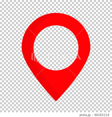 赤いマップピン。目的地や地点。ベクター。 赤いマップピン。目的地や地点。ベクター。 98165218
