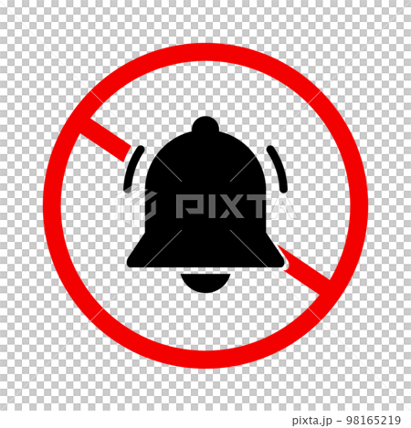 鈴のサイレントモードアイコン。通知OFFサイン。消音。ベクター。 鈴のサイレントモードアイコン。通知OFFサイン。消音。ベクター。 98165219