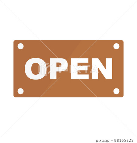 木のOPENアイコン。店舗営業中アイコン。ベクター。 98165225