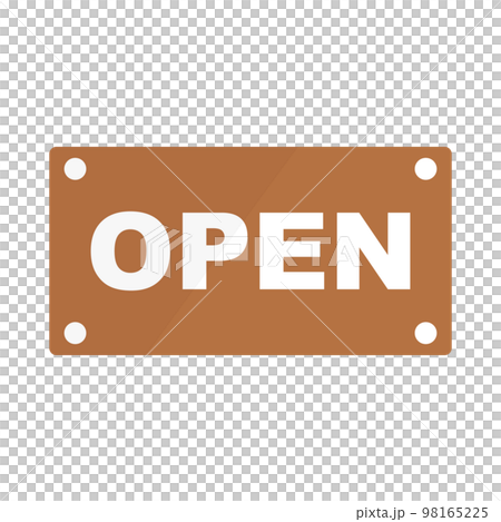 木のOPENアイコン。店舗営業中アイコン。ベクター。 98165225