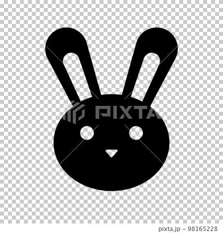 うさぎのシルエットアイコン。バニー。ベクター。 うさぎのシルエットアイコン。バニー。ベクター。 98165228