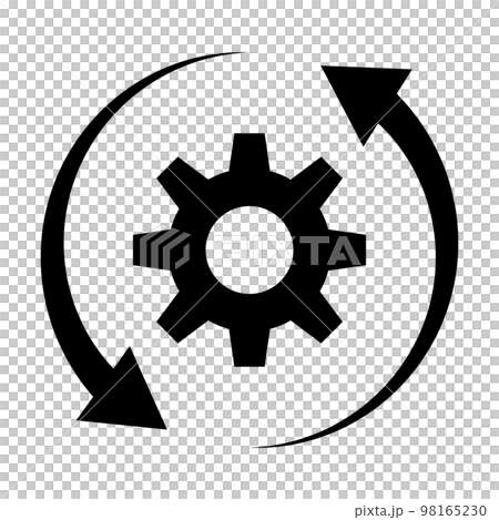 更新齒輪圖標。旋轉齒輪和箭頭。數據備份。向量。 98165230