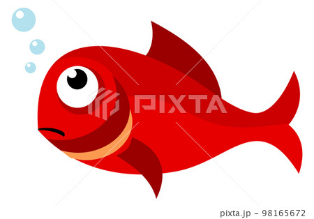 Sad fish under water. Marine animal icon 98165672
