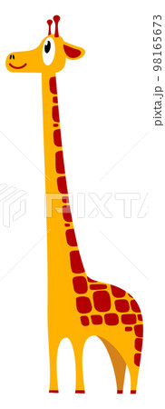 Happy giraffe icon. Smiling cartoon animal standing 98165673