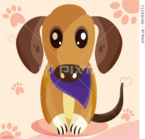 Isolated cute dachshund dog cartoon character Vector 98166251