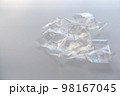 Plastic packaging on the white table 98167045