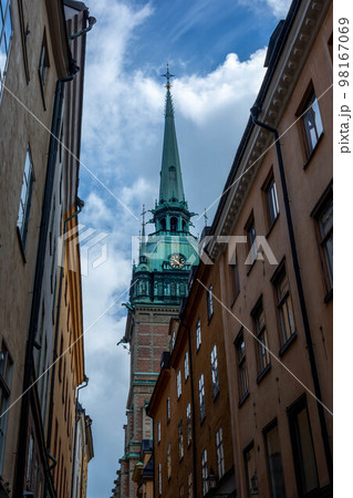 German Church or St. Gertrudes Curch photographed from the streets of Stockholm 98167069