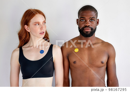 vaccinated couple during coronavirus and flu outbreak. Virus and illness protection vaccinated couple during coronavirus and flu outbreak. Virus and illness protection 98167295