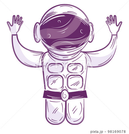 Isolated cute astronaut cartoon character Vector Isolated cute astronaut cartoon character Vector 98169078