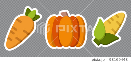 Set of colorful vegetables. Natural fresh organic vegetables. Isolated stickers of vegetables. Cartoon style vector illustration Set of colorful vegetables. Natural fresh organic vegetables. Isolated stickers of vegetables. Cartoon style vector illustration 98169448