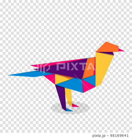 Bird origami. Abstract colorful vibrant bird logo design. Animal origami. Vector illustration Bird origami. Abstract colorful vibrant bird logo design. Animal origami. Vector illustration 98169641