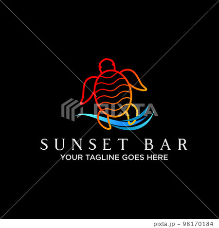 Simple and unique sea or waves with funny turtle line out and shell star image graphic icon logo design abstract concept vector stock. Can be used related to animal or beach Simple and unique sea or waves with funny turtle line out and shell star image graphic icon logo design abstract concept vector stock. Can be used related to animal or beach 98170184