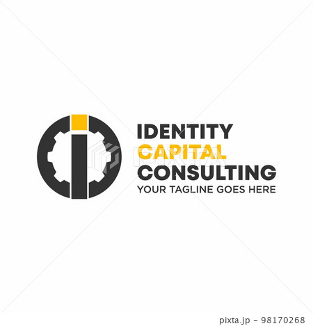 Simple letter or word ICC font with gear around image graphic icon logo design abstract concept vector stock. Can be used as a symbol related to initial or technical 98170268