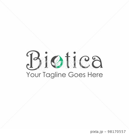 Simple Letter or writing BIOTICA script font with leaves image graphic icon logo design abstract concept vector stock. Can be used related to nature or herb 98170557