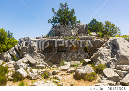 Ruins of ancient Heroum on day. Termessos. Turkey 98171308