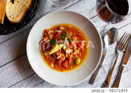 Mojete con queso typical local spanish dish Mojete con queso typical local spanish dish 98171843