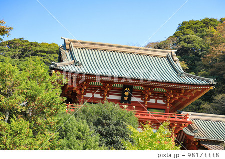 鶴岡八幡宮本殿を境内より望む 98173338