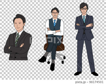 雙臂交叉的商人 98174501