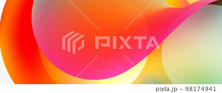 Fluid abstract background, round shapes and circle flowing design for wallpaper, banner, background or landing Fluid abstract background, round shapes and circle flowing design for wallpaper, banner, background or landing 98174941