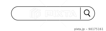 シンプルなウェブ検索ボックス。幅広い入力欄の検索バー。インターネット検索。ベクター。 98175161