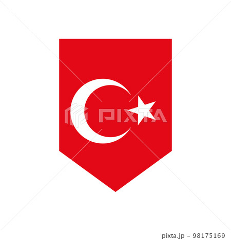 トルコ国旗の飾りアイコン。ベクター。
