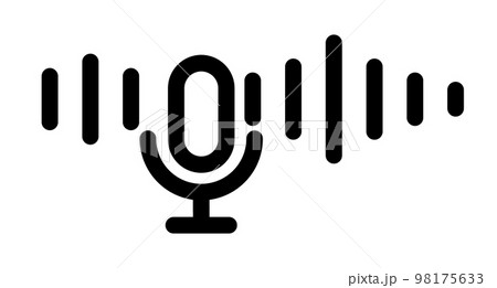 マイクと音波。音響やカラオケのボリューム。ベクター。 98175633