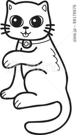 Hand Drawn Maneki Neko or lucky cat illustration in doodle style Hand Drawn Maneki Neko or lucky cat illustration in doodle style 98176676