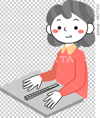 MD法で骨密度測定をするシニア女性 98177514