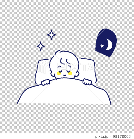 夜気持ちよく眠っている少年 98178003