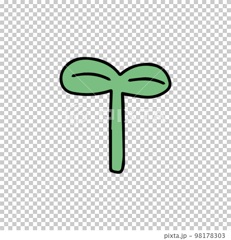 植物の芽　双葉のイラストアイコン 98178303