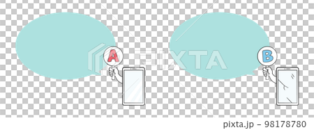 吹き出しとスマホのセット 98178780