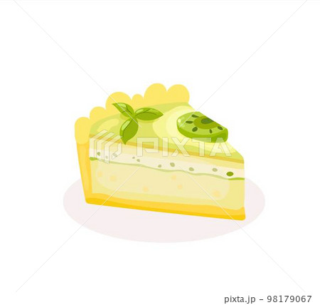 A piece of cake with kiwi. Decoration for menu, posters, wallpapers 98179067