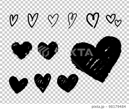 Various handwritten heart marks Vector single color Free color change Various handwritten heart marks Vector single color Free color change 98179484