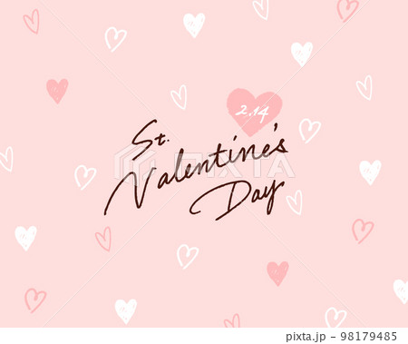 St.Valentine's Day 2.14 バレンタインデーのビジュアル　ベクター背景イラスト 98179485