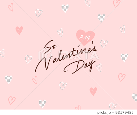 St.Valentine's Day 2.14 バレンタインデーのビジュアル　ベクター背景イラスト 98179485
