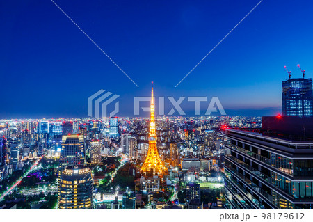 【東京の都市風景】東京都心の都市夜景眺望 98179612