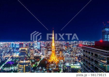 【東京の都市風景】東京都心の都市夜景眺望 98179615