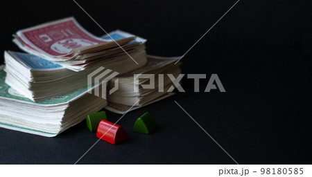 Stack of fake banknotes. Stack of fake banknotes. 98180585