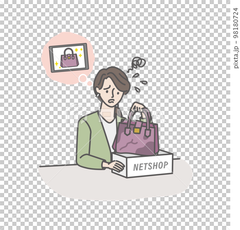 ネットショップで買ったバッグが欠陥品で焦る若い女性 98180724