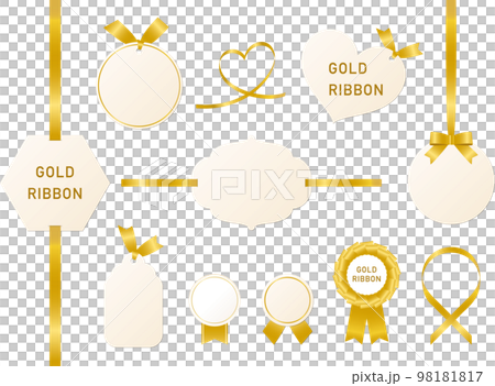 ゴールドリボンラッピングフレーム 98181817