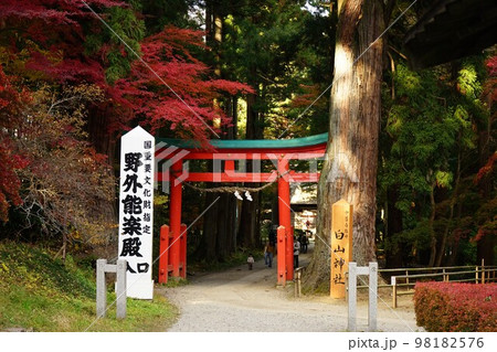 世界遺産中尊寺 白山神社と能楽殿 世界遺産中尊寺 白山神社と能楽殿 98182576