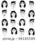 Man and woman face expression. Guy, girl pattern 98183589