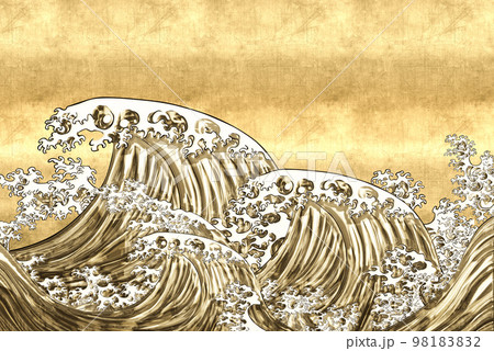 浮世絵　波　その26 　金バージョン 98183832