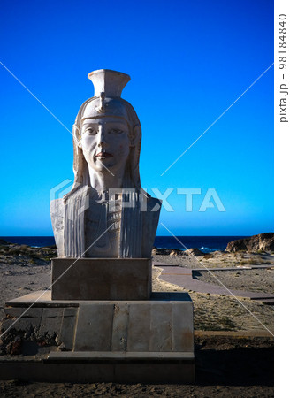 Statue of Cleopatra at the Cleopatra beach near Mersa Matruh in Egypt Statue of Cleopatra at the Cleopatra beach near Mersa Matruh in Egypt 98184840