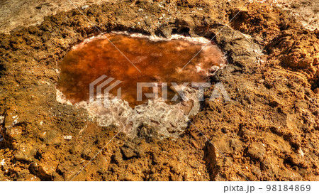 Close-up view to salt pan at Katam aka Baramar lake group of Ounianga kebir lakes at the Ennedi, Chad Close-up view to salt pan at Katam aka Baramar lake group of Ounianga kebir lakes at the Ennedi, Chad 98184869