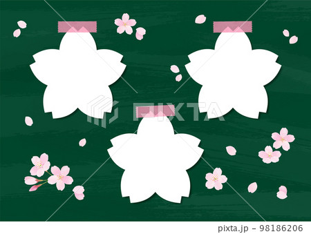黒板と桜 サクラ メッセージボード 98186206